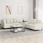 Preview: ARDEBO.de - 2-tlg. Sofagarnitur mit Kissen Creme Samt