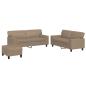 Preview: 3-tlg. Sofagarnitur Cappuccino-Braun Kunstleder
