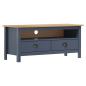 Preview: ARDEBO.de - TV-Schrank Hill Grau 110x40x47 cm Kiefer Massivholz