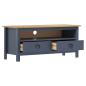 Preview: TV-Schrank Hill Grau 110x40x47 cm Kiefer Massivholz