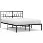 Preview: Bettgestell mit Kopfteil Metall Schwarz 140x190 cm