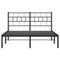 Preview: Bettgestell mit Kopfteil Metall Schwarz 140x190 cm