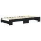 Preview: Tagesbett Ausziehbar mit Schubladen Schwarz 90x200 cm Samt