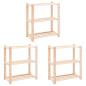 Preview: ARDEBO.de - Lagerregale 3 Böden 3 Stk. 80x38x90cm Massivholz Kiefer 150kg