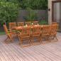 Preview: ARDEBO.de - 11-tlg. Garten-Essgruppe 220x90x75 cm Massivholz Akazie