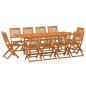 Preview: 11-tlg. Garten-Essgruppe 220x90x75 cm Massivholz Akazie