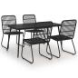 Preview: 5-tlg. Garten-Essgruppe Poly Rattan und Glas