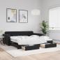 Preview: ARDEBO.de - Tagesbett Ausziehbar mit Schubladen Schwarz 100x200 cm Samt