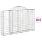 Preview: Gabionen mit Hochbogen 10Stk. 200x30x120/140cm Verzinktes Eisen