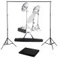 Preview: Fotostudio-Set mit Lampen und Hintergrundsystem
