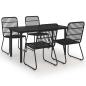 Preview: 5-tlg. Garten-Essgruppe Poly Rattan und Glas