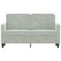 Preview: 2-Sitzer-Sofa Hellgrau 120 cm Samt