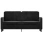 Preview: 2-Sitzer-Sofa Schwarz 140 cm Samt