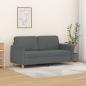 Preview: ARDEBO.de - 2-Sitzer-Sofa Dunkelgrau 140 cm Stoff