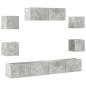 Preview: 7-tlg. TV-Schrank-Set Betongrau Holzwerkstoff
