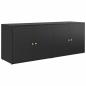Preview: Gartenschrank Schwarz 198 x 55,5 x 80 cm Poly Rattan