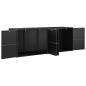 Preview: Gartenschrank Schwarz 198 x 55,5 x 80 cm Poly Rattan