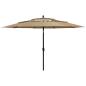 Preview: ARDEBO.de - Sonnenschirm mit Aluminium-Mast 3-lagig Taupe 3,5 m