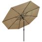 Preview: Sonnenschirm mit Aluminium-Mast 3-lagig Taupe 3,5 m