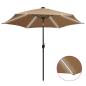 Preview: ARDEBO.de - Sonnenschirm mit LED-Beleuchtung und Alu-Mast 300 cm Taupe