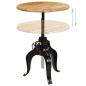 Preview: Bartisch Massivholz Mango 75x(76-110) cm