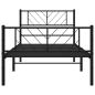 Preview: Bettgestell mit Kopf- und Fußteil Metall Schwarz 100x200 cm