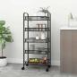 Preview: ARDEBO.de - K?chenwagen 5 Etagen Schwarz 46x26x105 cm Eisen