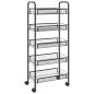 Preview: K?chenwagen 5 Etagen Schwarz 46x26x105 cm Eisen