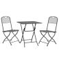 Preview: 3-tlg. Garten-Essgruppe Streckmetall Anthrazit