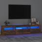 Preview: ARDEBO.de - TV-Schrank mit LED-Leuchten Räuchereiche 195x35x40 cm