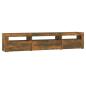 Preview: TV-Schrank mit LED-Leuchten Räuchereiche 195x35x40 cm