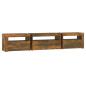 Preview: TV-Schrank mit LED-Leuchten Räuchereiche 195x35x40 cm