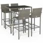 Preview: 5-tlg. Gartenbar-Set Grau Poly Rattan
