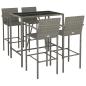Preview: 5-tlg. Gartenbar-Set Grau Poly Rattan