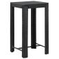 Preview: 3-tlg. Gartenbar-Set Schwarz Poly Rattan & Massivholz Akazie