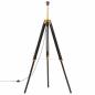 Preview: Stativlampe Schwarz und Golden Teak Massivholz 141 cm