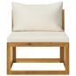 Preview: 6-tlg. Garten-Lounge-Set mit Auflagen Creme Massivholz Akazie