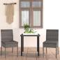Preview: ARDEBO.de - 3-tlg. Garten-Essgruppe Poly Rattan Grau