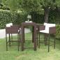 Preview: ARDEBO.de - 5-tlg. Gartenbar-Set mit Kissen Poly Rattan Braun