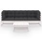 Preview: 4-tlg. Garten-Lounge-Set mit Kissen Kiefer Massivholz