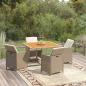 Preview: ARDEBO.de - 5-tlg. Garten-Essgruppe mit Kissen Poly Rattan Beige