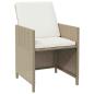 Preview: 5-tlg. Garten-Essgruppe mit Kissen Poly Rattan Beige