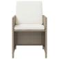 Preview: 5-tlg. Garten-Essgruppe mit Kissen Poly Rattan Beige