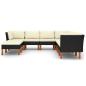 Preview: 9-tlg. Garten-Lounge-Set mit Kissen Poly Rattan Schwarz