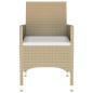Preview: 3-tlg. Garten-Essgruppe Poly Rattan Beige