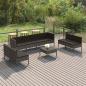 Preview: ARDEBO.de - 9-tlg. Garten-Lounge-Set mit Auflagen Poly Rattan Grau
