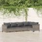 Preview: ARDEBO.de - 5-tlg. Garten-Lounge-Set mit Kissen Grau Poly Rattan