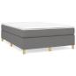 Preview: Boxspringbett mit Matratze Dunkelgrau 140x200 cm Stoff