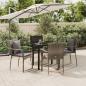 Preview: ARDEBO.de - 5-tlg. Garten-Essgruppe mit Kissen Schwarz und Grau Poly Rattan