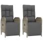 Preview: 4-tlg. Garten-Essgruppe mit Kissen Grau Poly Rattan